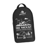 Maxbell Camping Utensils Storage Bag Elastic Straps for Cutlery Set Travel with Pattern Black