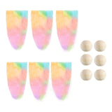 Maxbell 6 Pieces Multicolor Gnome Beards Unfinished Wooden Balls DIY Crafts Supplies