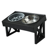 Maxbell Water and Food Bowls Set Pet Food Feeder Elevated Raised Bowls Stand Stainless ABS Bowl