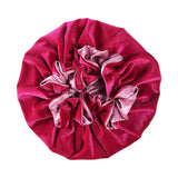 Maxbell Maxbell Plush Hair Bonnet Winter Sleeping Caps High Elastic Band Durable Headwear Red