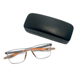 Maxbell Sport Reading Glasses Anti Blue Light Computer Readers for Men and Women Gray Orange 250°