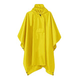 Maxbell Wet Weather Rain Poncho with Pocket Reusable Adult Emergency Outdoor Yellow