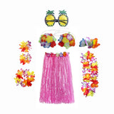 Maxbell hawaiian Skirt Costume Set Fancy Dress Luau National Dress Cosplay 60cm Pink