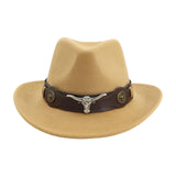 Maxbell Casual Cowboy Hat Wide Brim Props Lightweight for Women Men Adults Holidays Camel