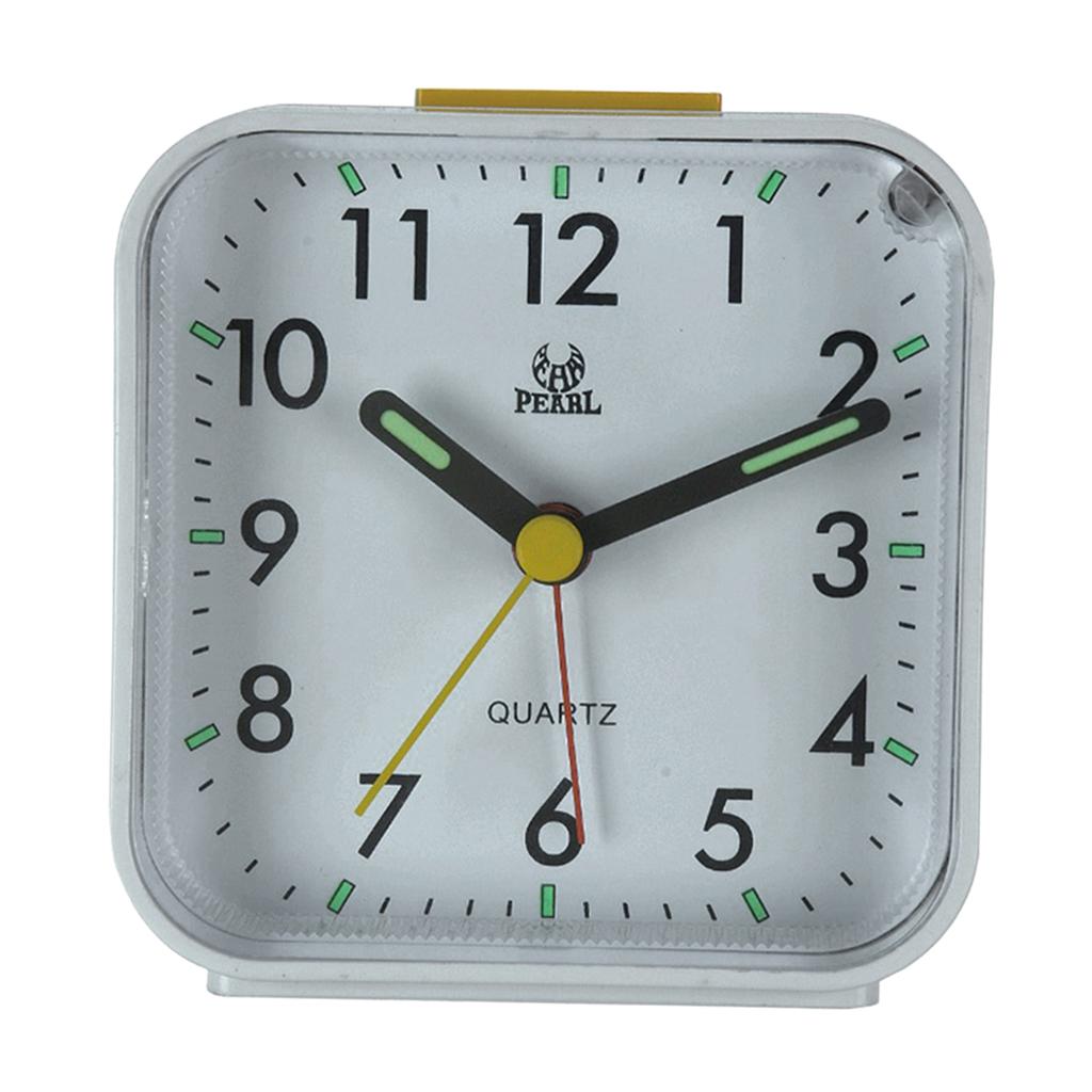 Maxbell Battery Operated Travel Alarm Clock,Lighted on Demand Snooze White