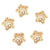 Maxbell 5pcs 6mm Antique Flower Cap 925 Sterling Loose Beads End Cap Gold