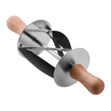 Maxbell Stainless Steel Bread Cutter with Wooden Handle for Kitchen Baking Tools