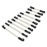 Maxbell 10Pcs RC Steering Servo Link Upgrades Kits for R1003 1:12 Scale RC Hobby Car Black