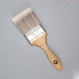 Maxbell Wooden Handle Flat Head Brushes Reusable DIY Wall Decorating Brush 3inch