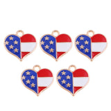 Max 5 Pcs/Lot Colorul Stars and Stripes Pendant Jewelry Accessary DIY Love Heart