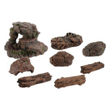 Maxbell Plastic Stone Tree Trunks Fake Rock Model Diorama Dinosaur Accessories