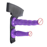 Maxbell Women Lesbian 7.3" 5.1" Double Dildo Underwear Strap on Funny Toys Purple