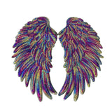 Maxbell 3D Feather Wings Sequin Patches for Clothes Hats Bags Embellishment Colorful