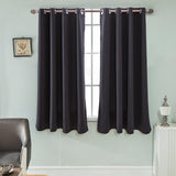 Max Solid Color Blackout Window Curtains Panels for Bedroom Black 52x63inch