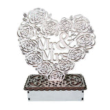 Max Home DIY Wood LED Night Light Decoration Romantic Mr &Mrs for Wedding Gift