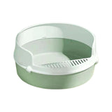 Maxbell Pet Litter Tray Circular Design Easy to Clean Removable for Kitten Bunny Green