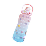 Maxbell 2L Motivational Water Bottle with Time Marker for Outdoor Sports Pink