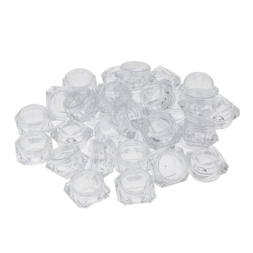 Maxbell 30 Pieces 5g Plastic Pot Jars Lotion Cream Sample Empty Container Clear