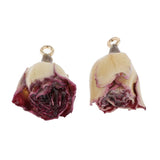 Max 2x Resin Dried Rose Flower Charms DIY Jewelry Making Finding B without leaf