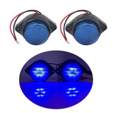 Max 2 Pieces Car Pickup Trailer Side Marker Clearance 6 LED Signal Lights Blue