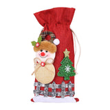Maxbell Christmas Bottle Gift Bags Washable Reusable for Housewarming Gift Home Snowman