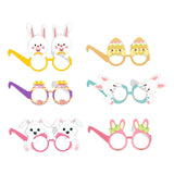 Maxbell 6 Pieces Easter Glasses Frame Easter Bunny Ears Eggs Eyeglasses Photo Prop Style A