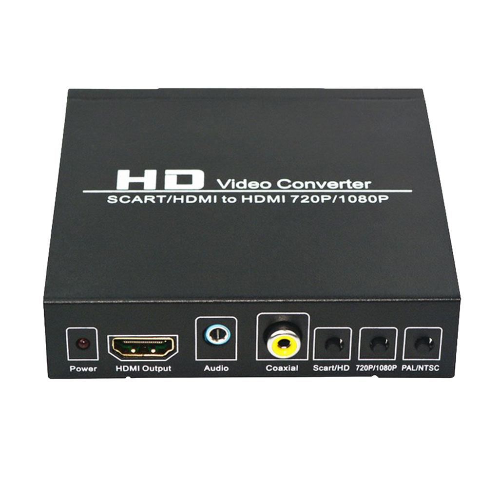 Max 1Pack SCART to HDMI Converter Support HDMI Connector Output Metal Black