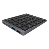 Maxbell Numeric Keypad Rechargeable with USB Hub for Desktop Notebook Grey