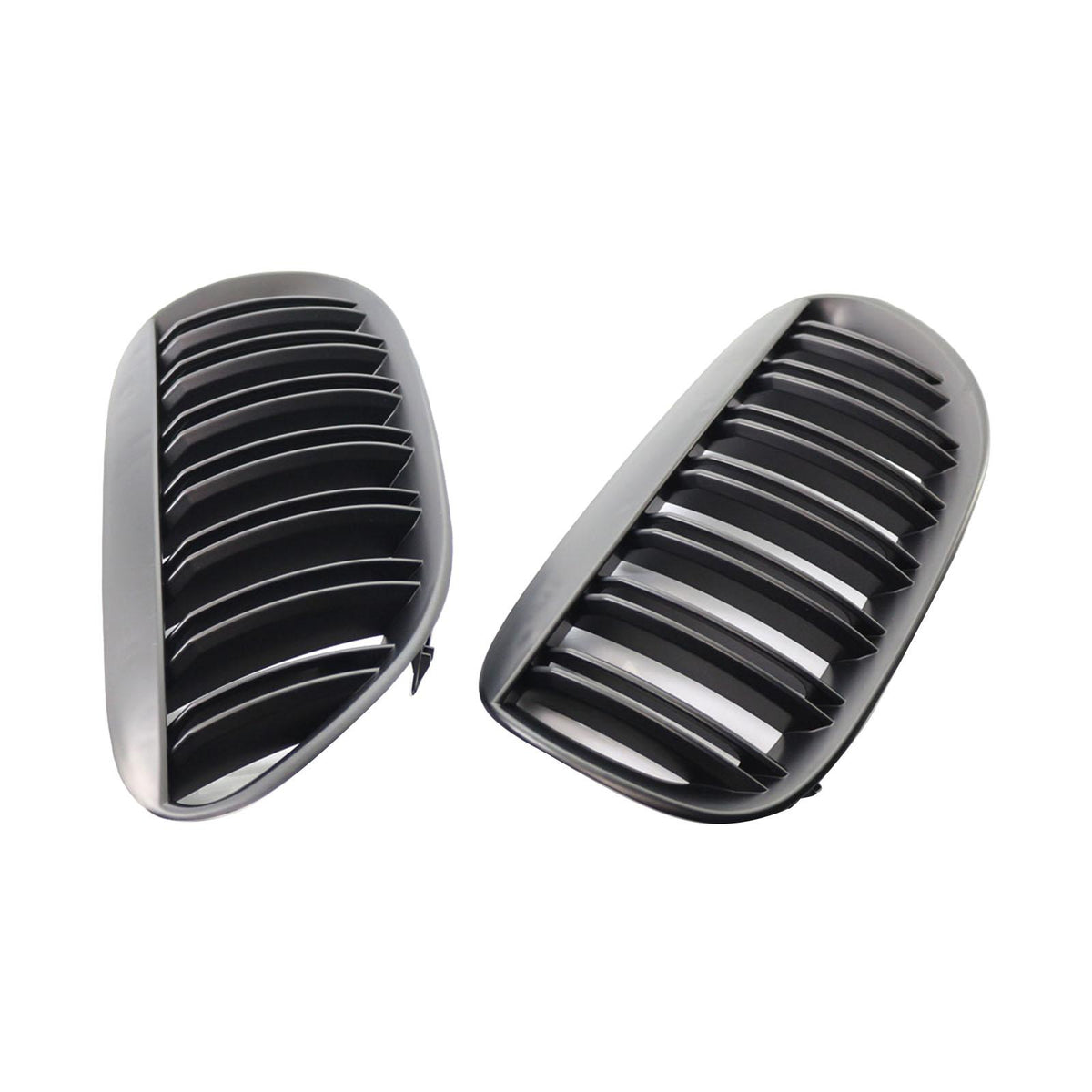 Maxbell One Pair Gloss Black Double Line Front Grille Grill Replacement for BMW E63