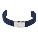 Maxbell Sports Waterproof Soft silicone Watch Strap Folded Buckle Navy Blue