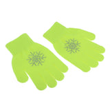 Maxbell Girls Women Kids Ice Skating Gloves Magic Stretch Glove Green Flower   M