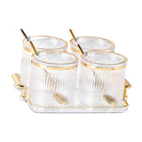 Maxbell 4Pcs Spice Bottle with Soon Seasoning Can Condiment for Kitchen Clear