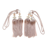 Max 2pcs Hanging Bead Curtain Tieback Tassels for Curtain Supplies Beige