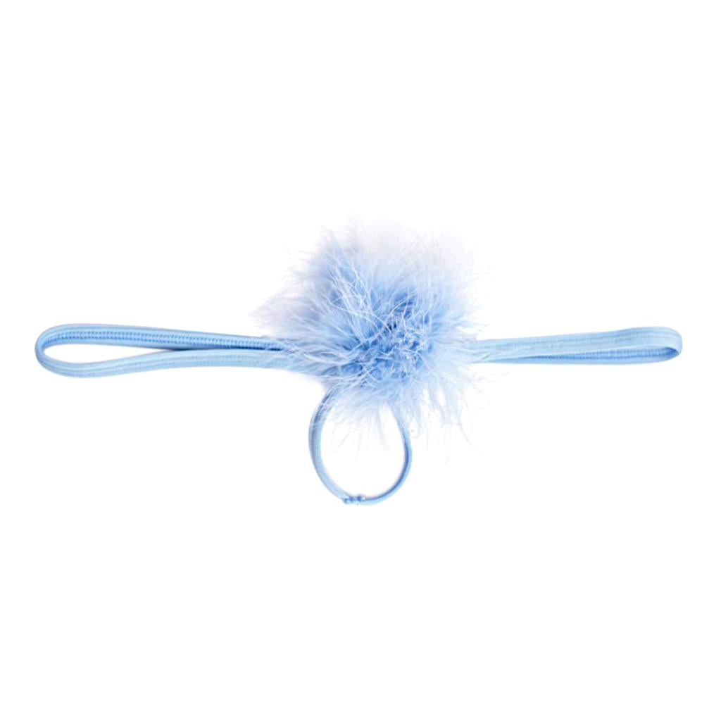 Maxbell Men Sexy Plush T-Back Underwear Low-rise G-String Thong Briefs Blue