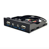 Maxbell 3.5inch 9Pin to USB 2.0 Hub Front Panel 2 USB 2.0 Ports Mic Interface for PC Black