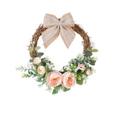 Maxbell Door Wreath Wall Hanging Artificial Flower Wreath for Indoor Outdoor Party Pink