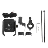 Maxbell Stable Motorcycle Handlebar Phone Holder+QC3.0 Smart Quick Charger Black