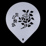 Maxbell 10 Inch Patterned Cake Stencil Printing Template Bake Mold white Flower