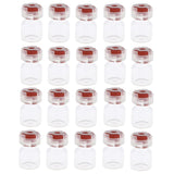 Maxbell 20Pcs Empty Sealed Sterile Serum Powder Vials Bottle Container Wine Red Lids
