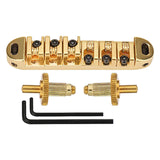Maxbell Durable Guitar Roller Saddle Bridge Kits Locking Bridge for Gift Replacement gold