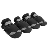 Maxbell 4 Pcs Pet Dog Shoes Boots Anti-Slip Waterproof Pet Paw Protector Dog Shoes  Black-S