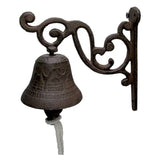 Max Maxb Cast Iron Wall Hanging Bells Bracket Mounts Bell Decor for Outside House 2