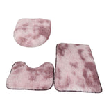 Maxbell 3Pcs bath Mats Set with Toilet Lid Cover Absorbent for Bathtubs Tub pink with violet