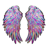 Maxbell 2Pack Colorful Sequins Patch DIY Angel Wings Clothes Sew-on Applique Sticker