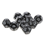 Maxbell Pack of 10pcs Pearl Black D12 Twelve Sided Game Dice D&D TRPG Games Party Supplies