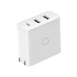 Maxbell 3 USB Ports Multiple Power Adapter with Foldable Plug White for iPhone