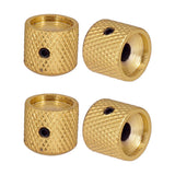 Max 4pcs Electric Guitar Knurled Barrel Volume Tone Control Knobs Buttons Golden