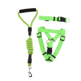 Maxbell Pet leash with chest strap collar three-piece Green L