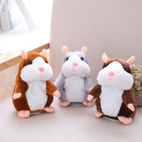 Max 18cm Electric Plush Talking Hamster Kids Interactive Toy Gift  Gray