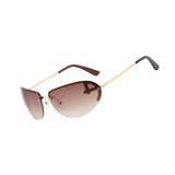 Maxbell Fashion Sunglasses Metal Frame Women Sun Glasses for Holidays Beach Aureate Brown